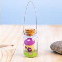 Bottle Ornament Tiny Mushroom House