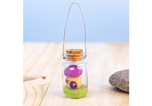  Bottle Ornament Tiny Mushroom House 