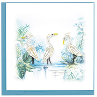 Three Herons Quill Card