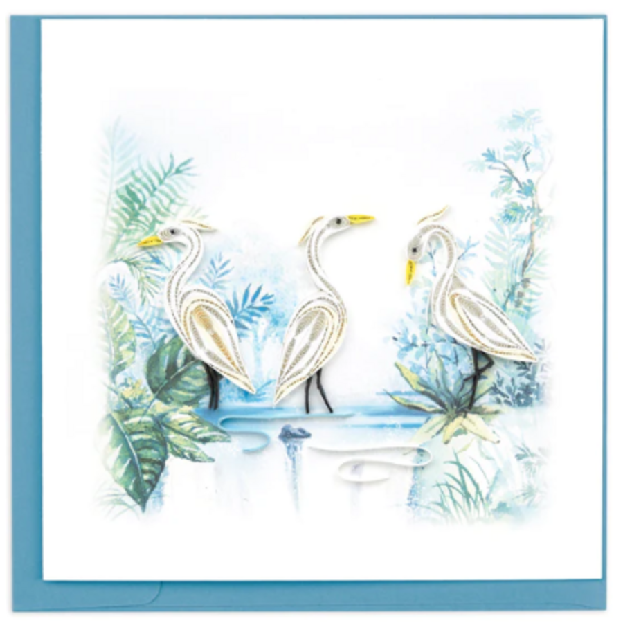 Three Herons Quilling Card