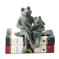 Parent & Kid Reading Frog Shelf Sitter