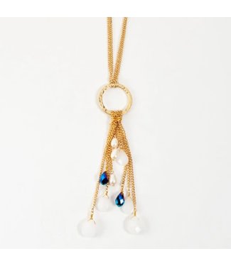 Howards Beaded Drop Necklace Gold
