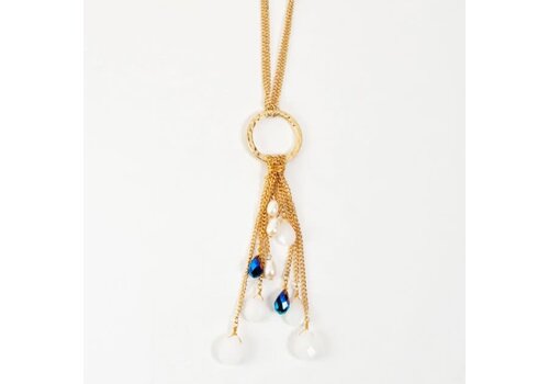 Howards Beaded Drop Necklace Gold   Howards Beaded Drop Necklace Gold