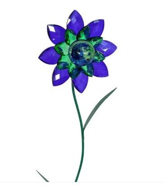 Gem Flower Stake - Blue/Green