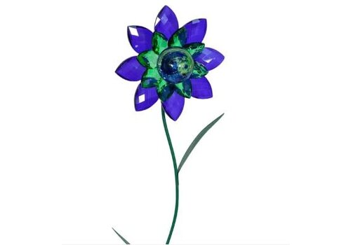  Gem Flower Stake - Blue/Green 