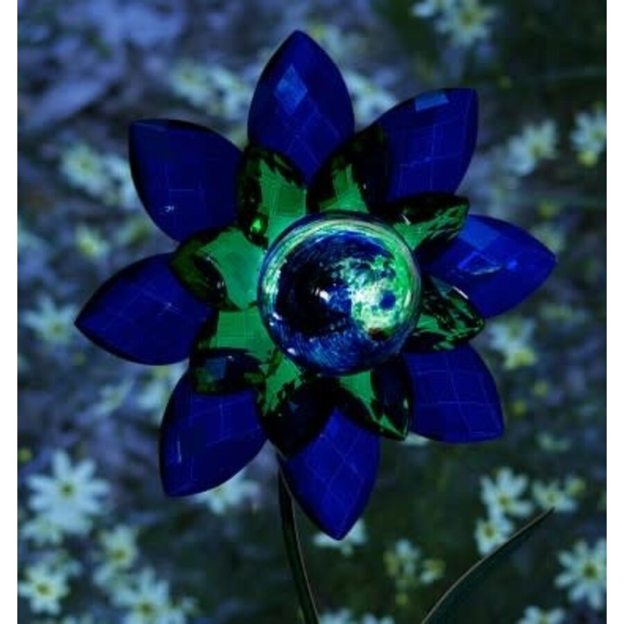 Gem Flower Stake - Blue/Green