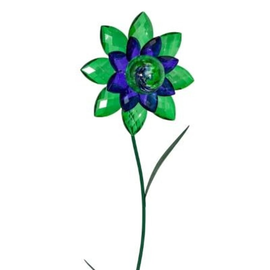 Gem Flower Stake - Green/Blue