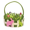 Boston International Polka Dot Felt Bunny Easter Basket