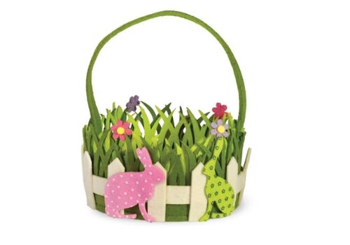 Boston International Polka Dot Felt Bunny Easter Basket   Boston International Polka Dot Felt Bunny Easter Basket