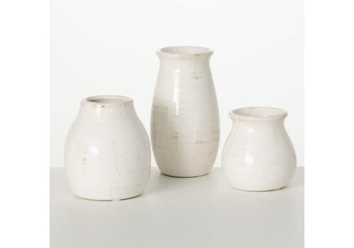  Sullivans White Glossy Vase 