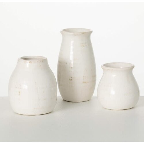  Sullivans White Glossy Vase 