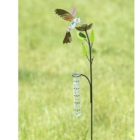 Floral Hummingbird Rain Gauge