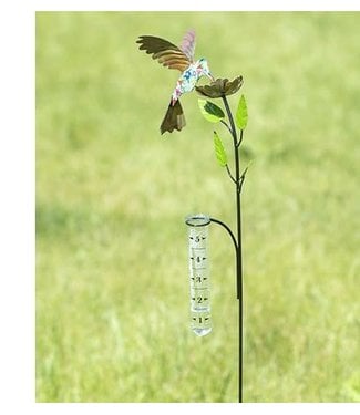 Floral Hummingbird Rain Gauge