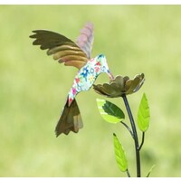 Floral Hummingbird Rain Gauge