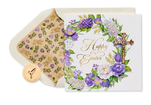  Happy Easter Wreath Card 