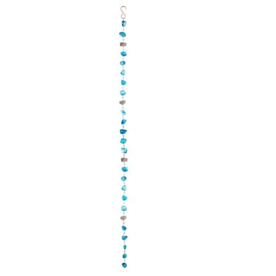 71"H Blue Glass Rain Chain