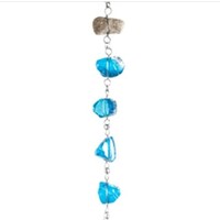71"H Blue Glass Rain Chain