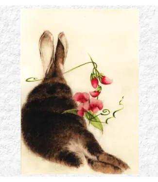Artists to Watch Rabbit & Sweet Peas Birthday Card