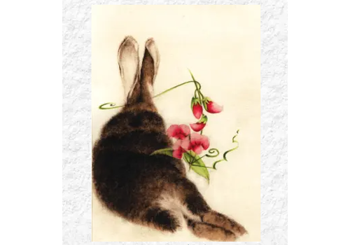  Artists to Watch Rabbit & Sweet Peas Birthday Card 