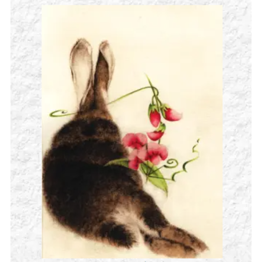 Rabbit & Sweet Peas Birthday Card