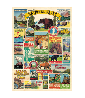 Cavallini Papers & Co National Parks Map Gift Wrap