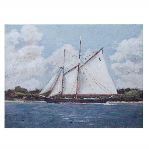  Creative Co-Op Canvas Wall Décor with Sailboat 