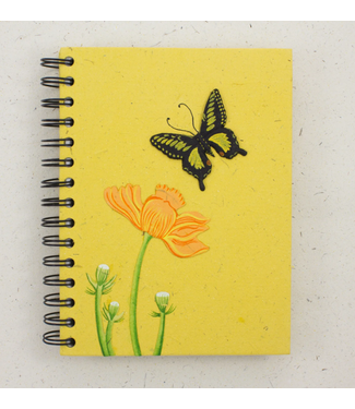 Mr. Ellie Pooh Fair Trade Yellow Butterfly Large Notebook