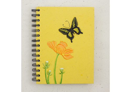 Mr. Ellie Pooh Fair Trade Yellow Butterfly Large Notebook   Mr. Ellie Pooh Fair Trade Yellow Butterfly Large Notebook