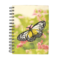 White/Yellow Butterfly Large Notebook