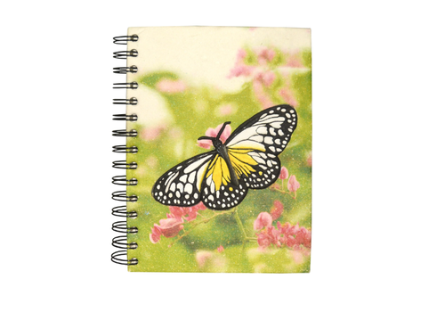 Mr. Ellie Pooh Fair Trade White/Yellow Butterfly Large Notebook   Mr. Ellie Pooh Fair Trade White/Yellow Butterfly Large Notebook