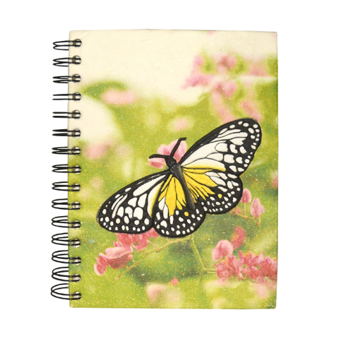 Mr. Ellie Pooh Fair Trade White/Yellow Butterfly Large Notebook   Mr. Ellie Pooh Fair Trade White/Yellow Butterfly Large Notebook