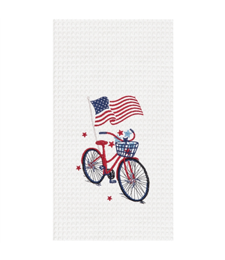 C&F Enterprise Retro Bike USA Flag Kitchen Towel