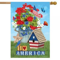 I Love America House Flag