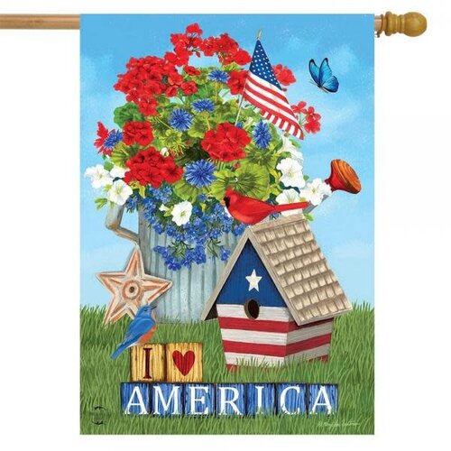  I Love America House Flag 