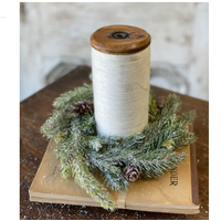 Frosted White Spruce Candle Ring