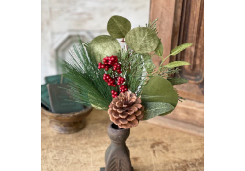  15" Garnet Berry Eucalyptus Pick 