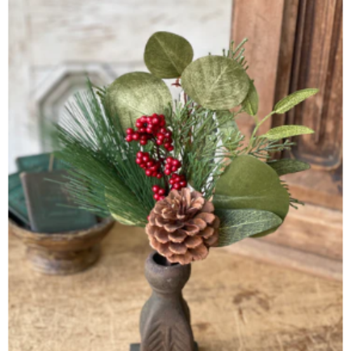  15" Garnet Berry Eucalyptus Pick 