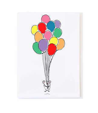 Molly O Mouse with Balloons Birthday Card