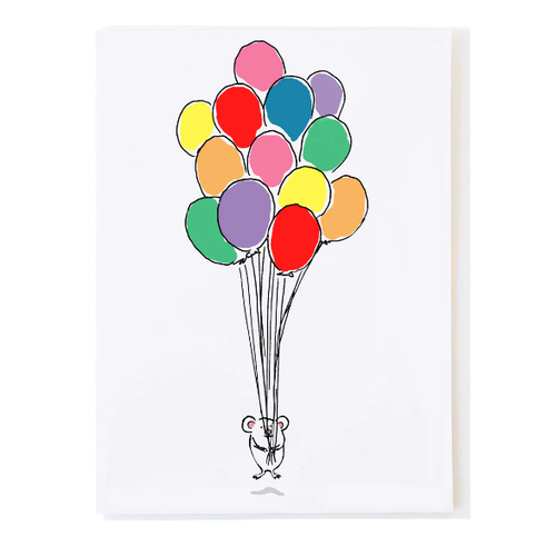  Molly O Mouse with Balloons Birthday Card 