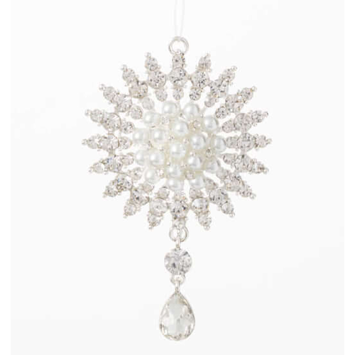 Sullivans White Gem Snowflake Ornament 
