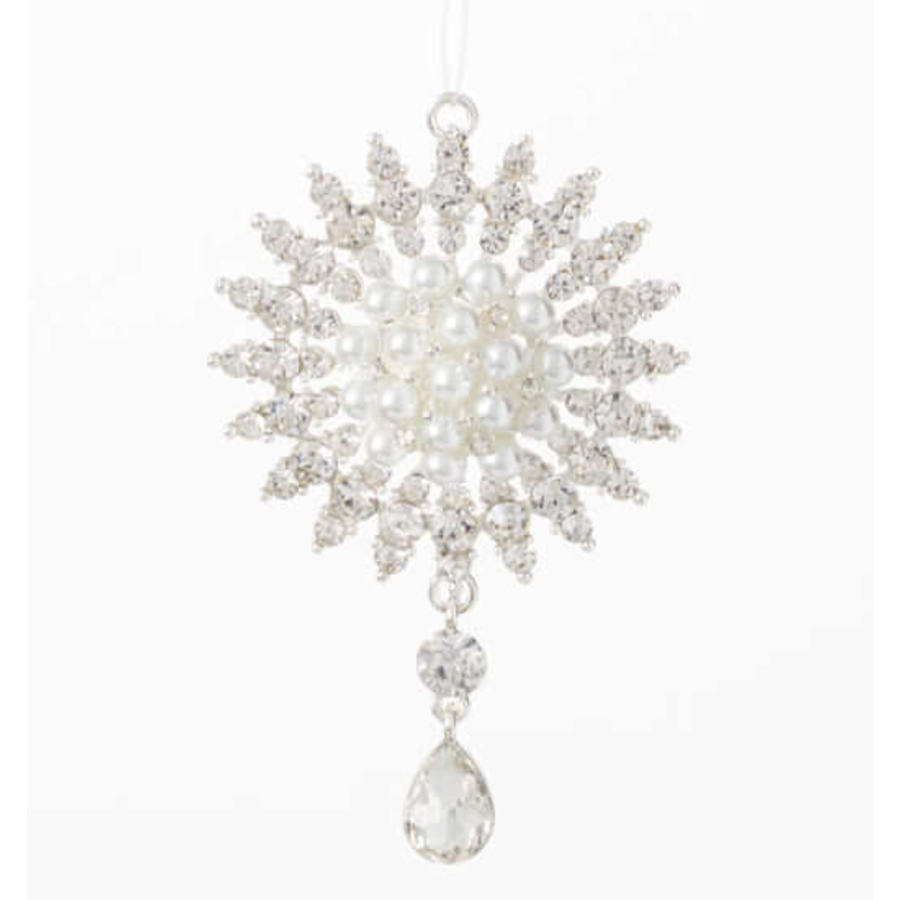 White Gem Snowflake Ornament