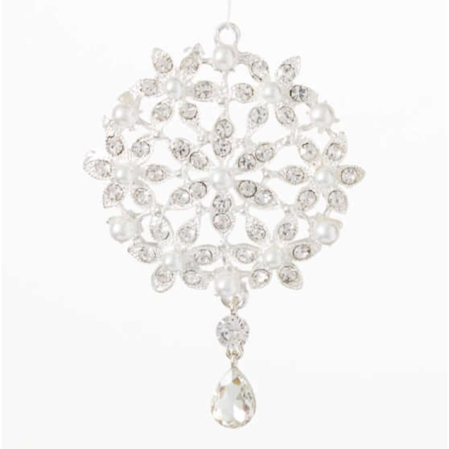 White Gem Snowflake Ornament