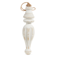 Distressed Wood Finial Ornament