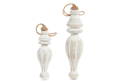  Distressed Wood Finial Ornament 