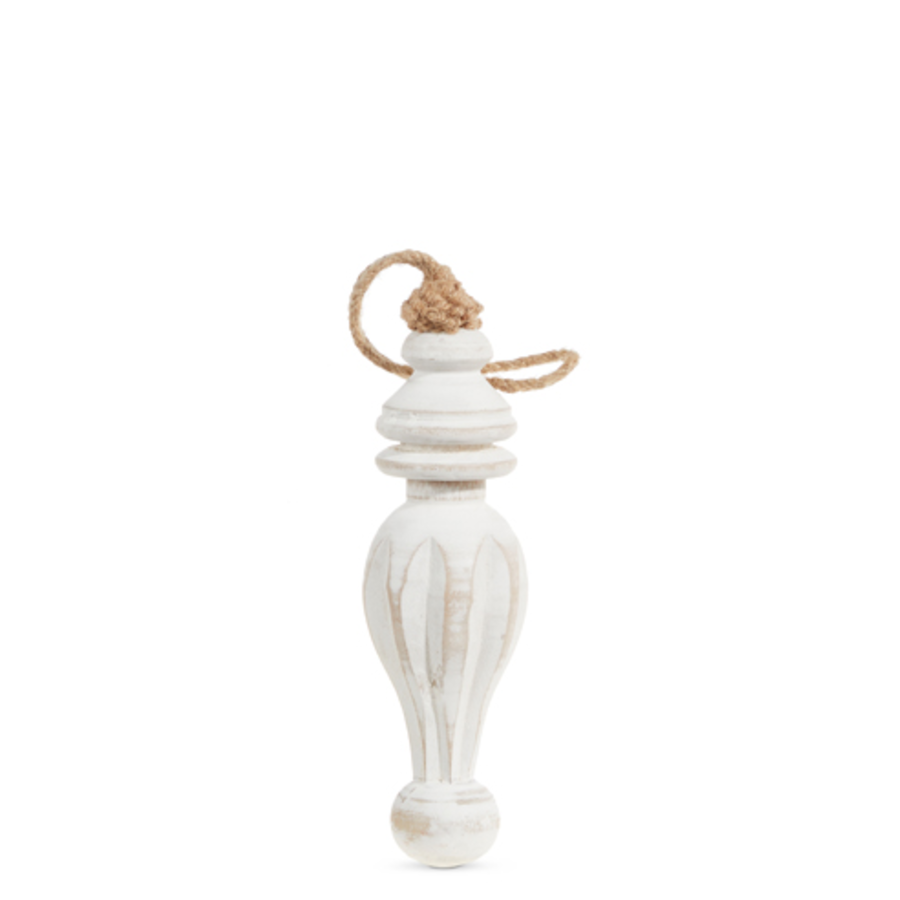 Distressed Wood Finial Ornament