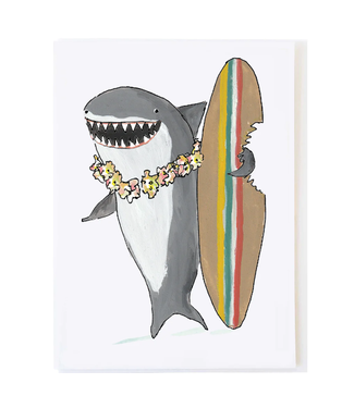 Molly O Surfboard Shark Birthday Card