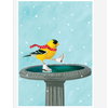 Allport Editions Bird Bath Ice Skater Holiday Card Allport Editions Bird Bath Ice Skater Holiday Card