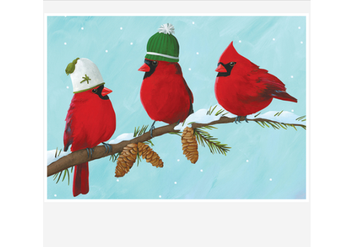  Allport Editions Cardinals in Hats Holiday Card 