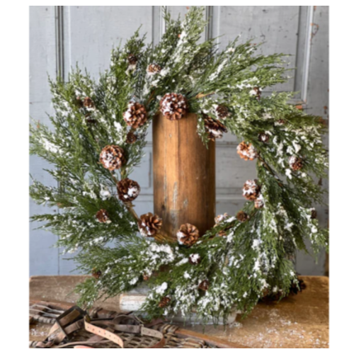  Snowy Winter Warm Wreath 26" 