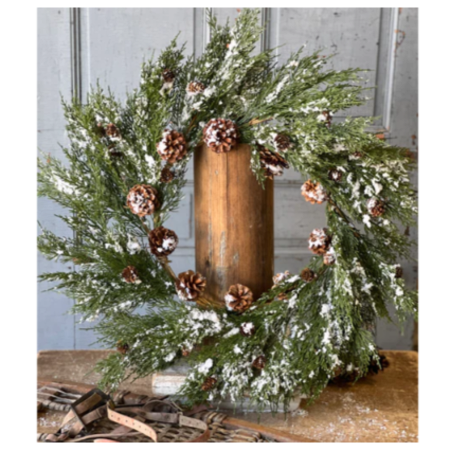 Snowy Winter Warm Wreath 26"
